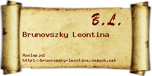 Brunovszky Leontina névjegykártya